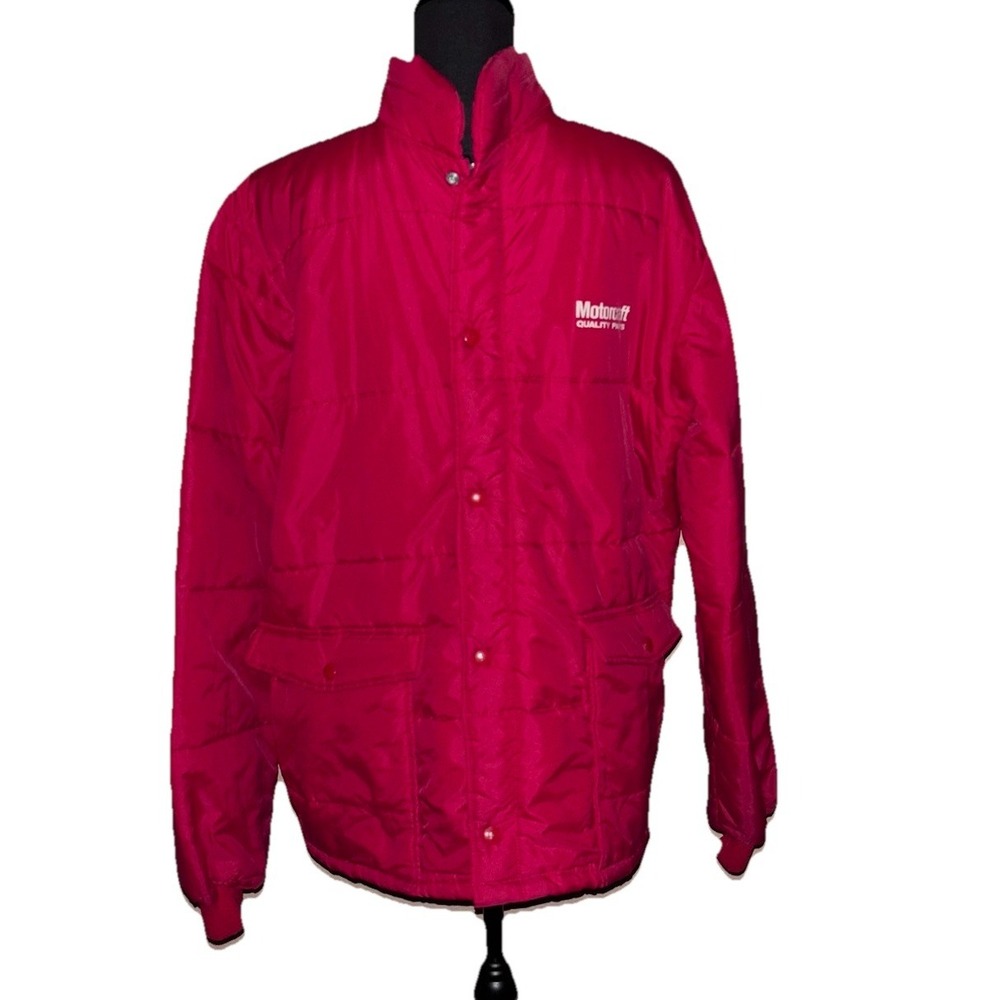 Vintage Motorcraft Parts Holloway Puffer Jacket Made In USA XL  Red